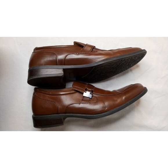 Adolfo Dress Shoes Brandy Brown Leather Penny Loafer Men\'s sz 9.5 US